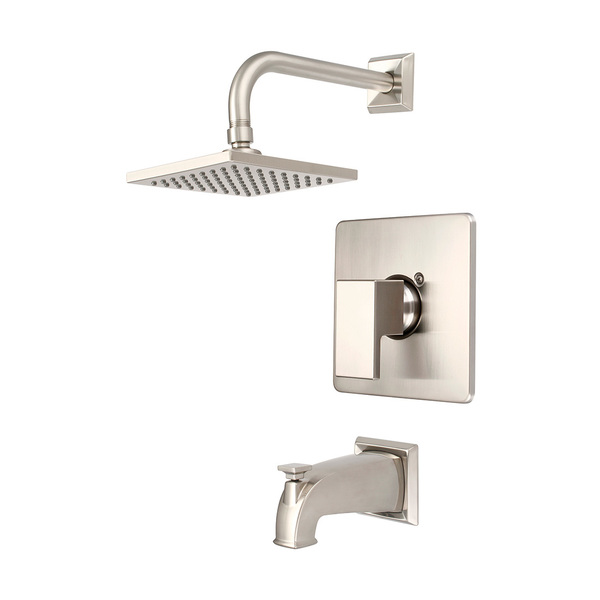 Pioneer Faucets Single Handle Tub and Shower Trim Set, Wallmount, Brushed Nickel T-4MO100-BN